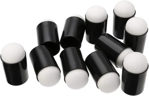 Vista 6 de 40 esponjas de pintura de dedos con caja de almacenamiento, esponjas redondas lavables no tóxicas, herramientas de manualidades sin BPA para niños