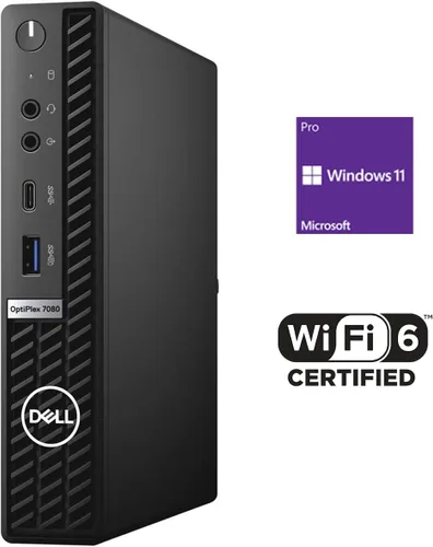 Vista 2 de Dell OptiPlex 7000 Series 7080 Mini Business Desktop con factor de forma micro, procesador Intel Core i5-10500T, 16GB RAM, 512GB PCIe SSD