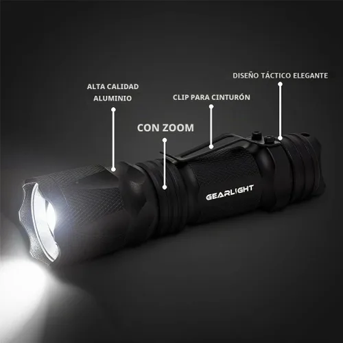 Vista 2 de GearLight Mini linterna LED M3 - 2 linternas tácticas brillantes y pequeñas con lúmenes altos y clip de bolsillo para campamento, uso al aire libre