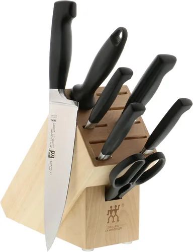 Vista 3 de ZWILLING Juego de bloques de cuchillos Four Star de 7 piezas - Ceniza