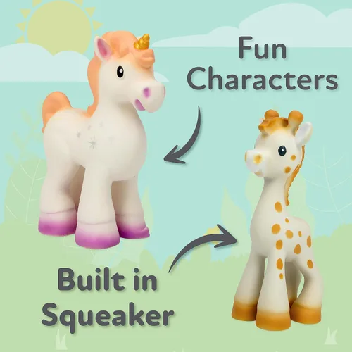 Vista 4 de Nuby Jackie The Giraffe - Mordedor de goma natural para bebés de más de 3 meses