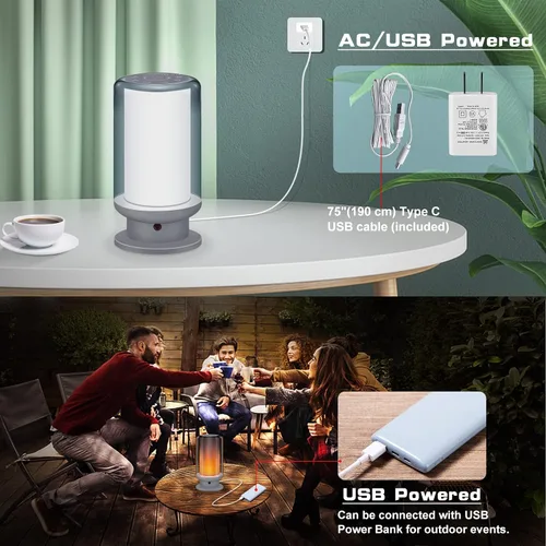 Vista 5 de Lámparas LED de mesa que cambian de color, lámpara de noche regulable con control remoto, lámpara de escritorio enchufable para dormitorio, sala