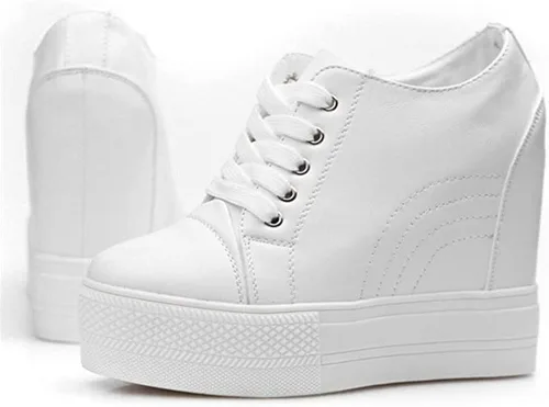Vista 6 de Zapatos de mujer con cuña y tacón oculto, tobilleras, plataforma ancha y alta
