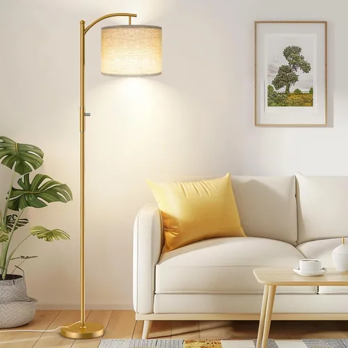 Vista 13 de ROTTOGOON Lámpara de pie regulable, lámparas de pie de arco para sala de estar, lámpara de pie moderna de atenuación continua con pantalla de lino