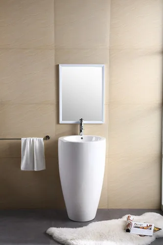 Vista 6 de Fine Fixtures Pedestal de la isla, elegante fregadero de pedestal de una pieza, China vítrea