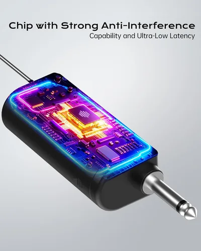 Vista 5 de Micrófono inalámbrico, micrófono dinámico de mano profesional con receptor recargable, ajuste de volumen de 5 niveles, iluminación RGB dinámica