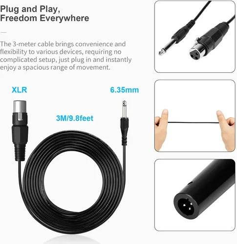 Vista 2 de JYX Micrófono de karaoke vocal dinámico, micrófono de mano con cable con interruptor de encendido/apagado, para máquina