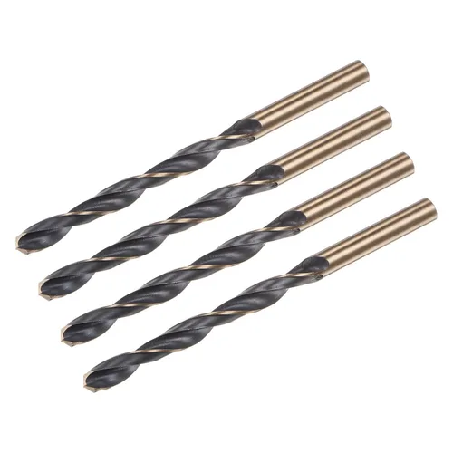 Vista 17 de uxcell Brocas Jobber de 0.118 in (0,118 pulgadas) de nitruro negro y oro recubierto de titanio M2 de alta velocidad (HSS) Brocas helicoidales