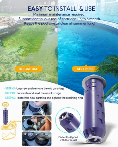 Vista 5 de Repuesto para Nature2 Duoclear 45 Cartucho mineral W28002 para todos los sistemas de piscina DuoClear Fusion Soft Vision Pro sobre el suelo