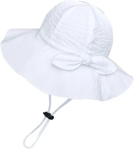 Vista 2 de Toddler Kids Baby Girl Sun Hat Floppy Cotton Summer Hat 50+ SPF Protective