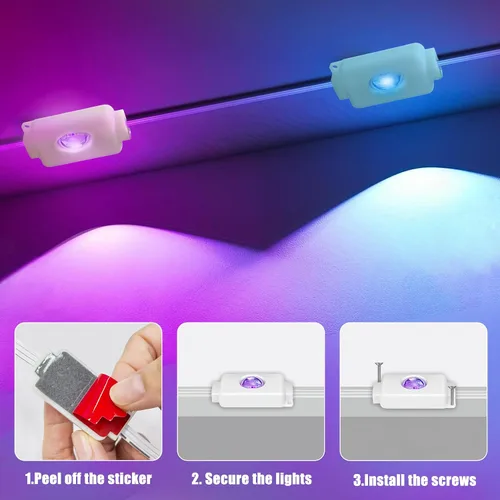 Vista 7 de Luces permanentes para exteriores de 50 pies con 30 luces LED RGB inteligentes, control remoto, aplicación/control remoto, impermeable IP67