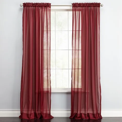 Vista 20 de BrylaneHome BH Studio - Paneles de gasa transparente con bolsillo para barra, juego de 2 a 120 pulgadas de ancho y 63 pulgadas de largo, hojas