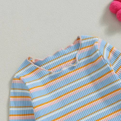 Vista 5 de Camiseta de manga larga cálida para bebés y niñas pequeñas, ropa básica para otoño e invierno