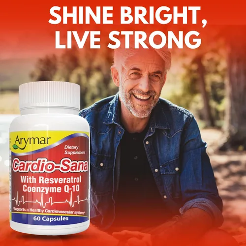 Vista 7 de Arymar Suplemento Cardio-Sana, Co-Enzima Q-10 100 mg, Resveratrol 300 mg, 60 Cápsulas