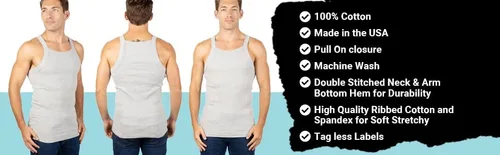 Vista 9 de Paquete de 3 camisetas sin mangas de algodón estilo G-Unit para hombre con corte cuadrado