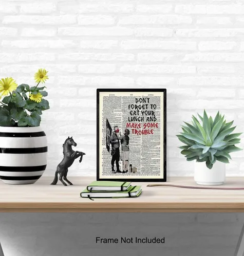 Vista 4 de Banksy Make Some Trouble - Impresión artística de pared en la foto de la página de diccionario, es un gran regalo para decoración del hogar, sala