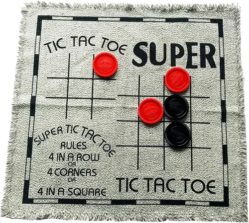 Vista 4 de Yuanhe Juego de damas Gaint - Juego de damas grandes 3 en 1, incluyendo Tic Tac Toe con alfombra reversible, juegos de patio para interiores