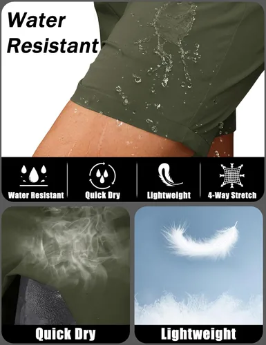 Vista 4 de MAGCOMSEN Pantalones cortos deportivos para hombre, 5 pulgadas, ligeros, para baloncesto, correr, entrenamiento, con bolsillos con cremallera