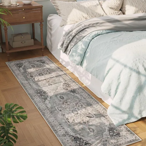 Vista 100 de Rugcomf Alfombra de Entrada de 2'x3' - Patrón Paisley, Tapete para Puerta de Entrada Interior, Floral Vintage, Lavable a Máquina, Alfombra