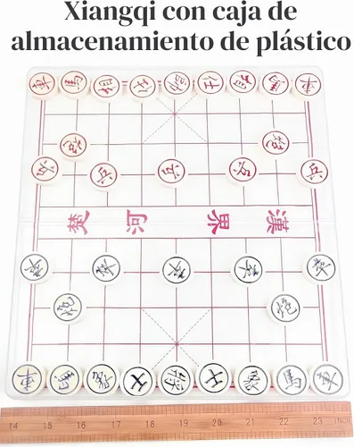 Vista 4 de MAGIKON Juego de ajedrez chino, plástico duro Xiangqi con caja 1.2in piezas