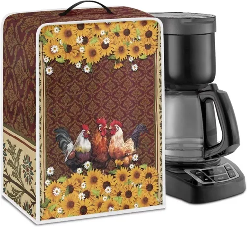 Vista 29 de DISNIMO Cubierta antipolvo para cafetera de mariposa azul, fundas para máquina de hacer café de cocina con mango superior, cubierta