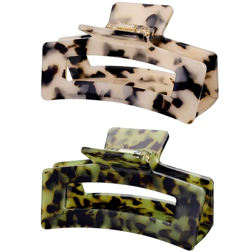 Vista 14 de Pinzas para el cabello de 3 pulgadas, diseño francés, pinza rectangular para el cabello para mujeres, damas y madres (paquete de 2)