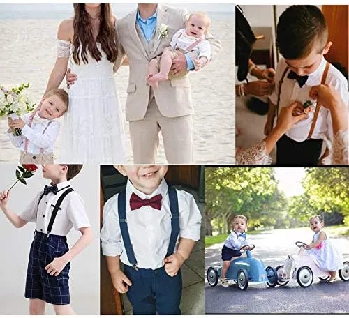 Vista 3 de Conjunto de corbata michi y tirantes ajustables unisex Hanerdun para niños y niñas - Idea para regalo