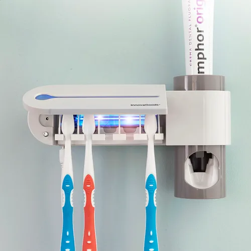 Vista 3 de Esterilizador UV de Cepillos Dentales con Soporte y Dispensador de Dentífrico Smiluv InnovaGoods