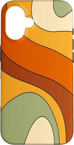 Vista 32 de Retro Liquid Swirl Rainbow 70s Aesthetic Boho Burnt Orange Case for iPhone 17