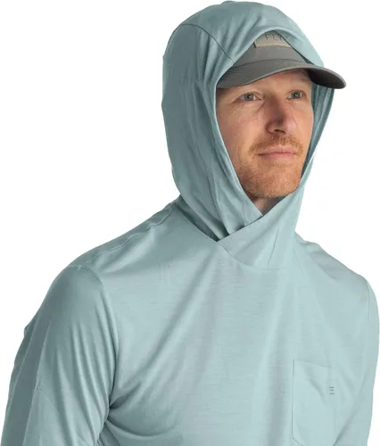 Vista 3 de Free Fly Sudadera con capucha ligera de bambú para hombre, secado rápido, transpirable, con protección solar, UPF 20+