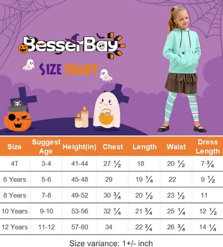 Vista 7 de BesserBay Disfraz de dibujos animados de Halloween para niña de 4 a 12 años