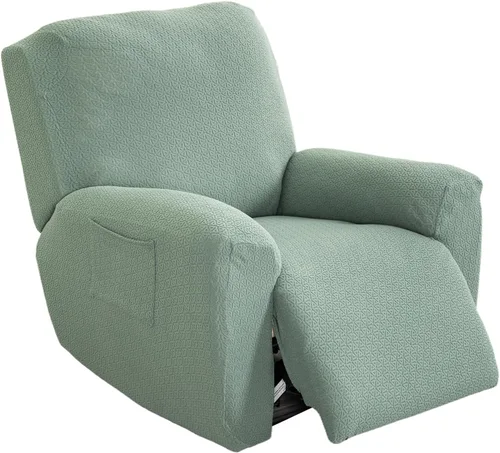 Vista 20 de NILUOH Funda para sillón reclinable, 4 piezas, elástica, estampada, con bolsillo lateral, funda para sofá reclinable, antideslizante, ajustable, 16
