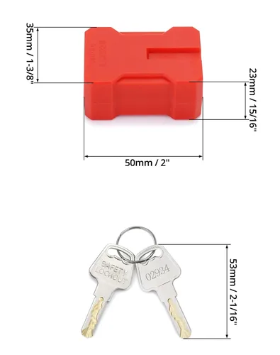 Vista 6 de QWORK Dispositivo de bloqueo del enchufe del cable eléctrico, 2 paquetes de bloqueo de enchufe de seguridad, con llaves diferentes, se ajusta a