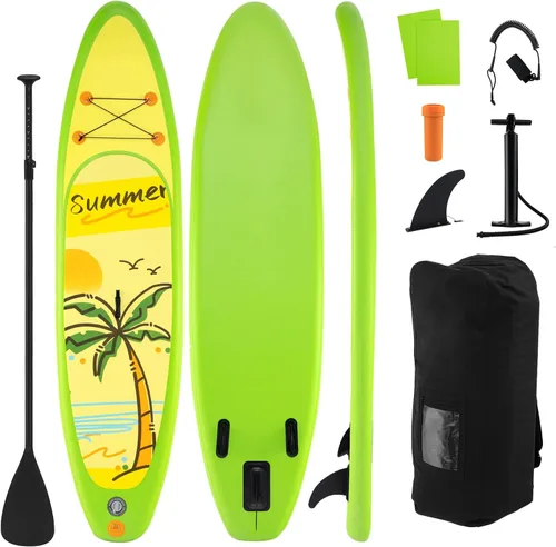 Vista 9 de GYMAX Tabla de remo, tabla de remo inflable con accesorios de SUP, aleta extraíble, paleta, bomba, correa y bolsa de transporte, tablas de remo