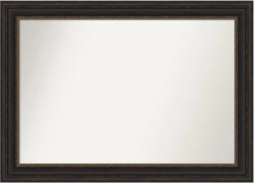 Vista 753 de Amanti Art Espejo de pared personalizado no biselado (25 x 25 pulgadas), marco de bronce acentuado, varios tamaños personalizados, espejo de baño