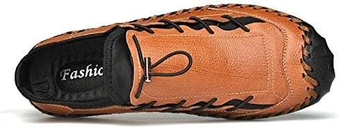 Vista 3 de LZDZN Zapatos casuales para hombre para hombre, mocasines de cuero, vestido para conducir, negro, marrón, amarillo, blanco, tamaño grande, ancho