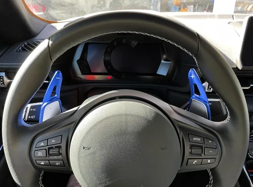 Vista 6 de iJDMTOY Deportes Azul CNC Billet Aluminio Grandes Extensiones de Paleta Compatible con Toyota 2020 en adelante Supra GR