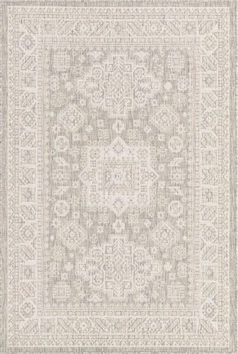 Vista 72 de Unique Loom Outdoor Aztec Collection Alfombra de área, Chalca (5 pies 3 pulgadas, octágono, aguamarina/marfil)