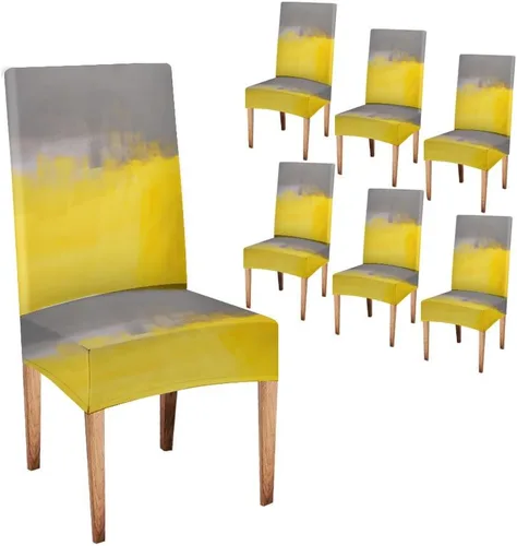 Vista 174 de TOMWISH Juego de 2 fundas para sillas de comedor, color turquesa y gris, fundas elásticas para sillas Parsons, de elastano, lavables, protectores