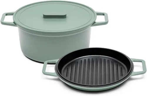 Vista 7 de Misen Horno holandés de hierro fundido esmaltado de 5.5 cuartos de galón, revestimiento de esmalte resistente a las astillas, núcleo de hierro