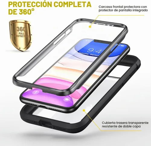 Vista 2 de DIACLARA - Funda transparente compatible con iPhone XR 6.1 pulgadas 2018