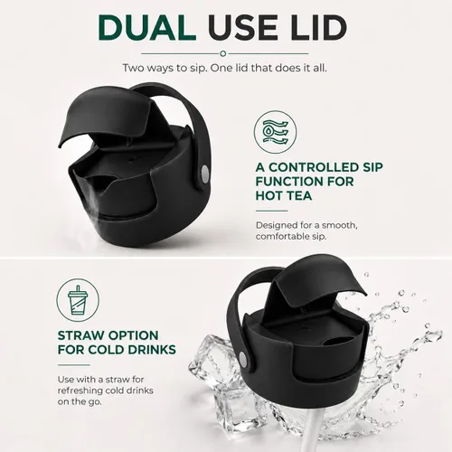 Vista 5 de Botella vaso térmico para té de 22 onzas con infusor, taza de viaje