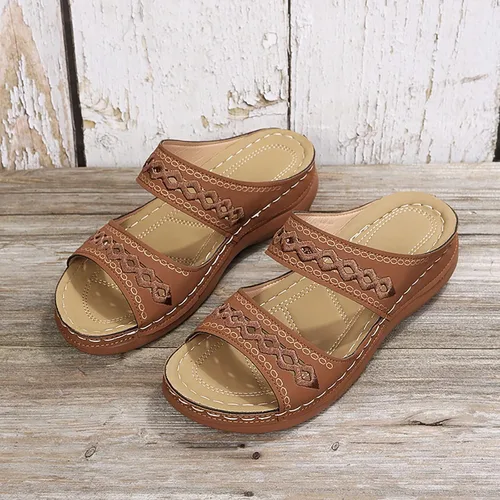 Vista 4 de Sandalias ortopédicas para mujer de ancho ancho, sandalias ortopédicas de 9 sandalias de cuña para mujer, sandalias elegantes de verano con soporte