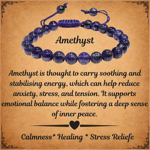 Vista 23 de ANAYA AGATE Bracelet – Healing Crystal Bracelet for Women, Men – Chic Gemstone Bracelet for Men and Women – 8mm Round Bead Bracelets for Spiritual