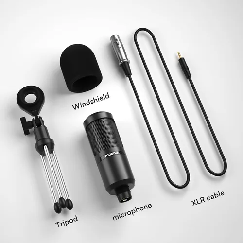 Vista 9 de Maono - Micrófono de condensador cardioide de estudio con XLR de 3.5mm para podcasting, streaming, canto, vocal, estudio en casa podcasting