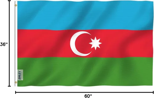 Vista 7 de ANLEY Fly Breeze - Bandera de Azerbaiyán de 3 x 5 pies, color vivo y a prueba de decoloración, cabecera de lona y doble costura, banderas