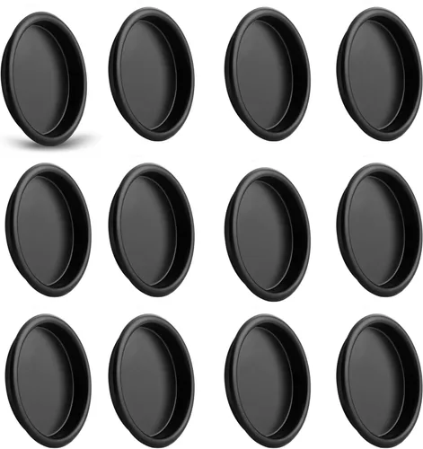 Vista 12 de HOMOTEK Paquete de 4 tiradores de dedo para armario, manijas deslizantes redondas de 2-1/16", tiradores de gabinete empotrados bypass, puerta