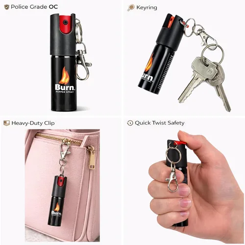 Vista 9 de Police Stun Gun Burn Pepper Spray Combo - 628 Negro