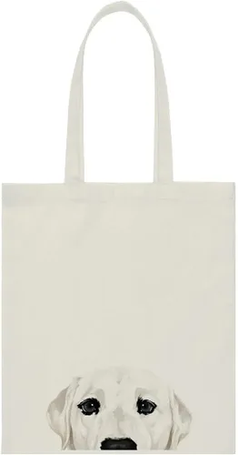 Vista 23 de WIRESTER Bolsa de lona para mujeres y niñas, bolsa de playa, comestibles y viajes, lindo perro