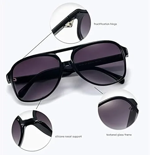 Vista 6 de PRINTUM - Gafas de sol UV400 de inspiración retro de los años 70 para hombres y mujeres lentes teñidas de ámbar